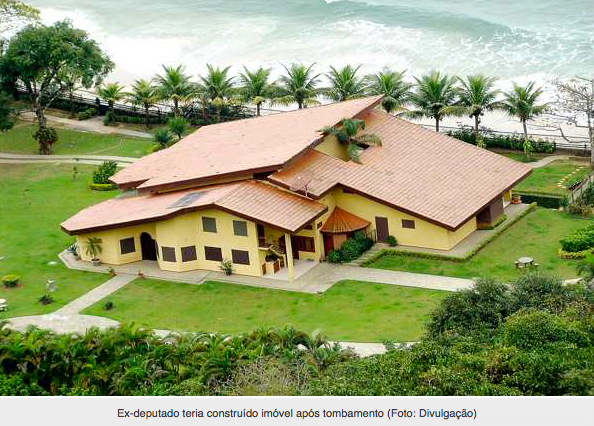 Especulação imobiliária: ricos brasileiros não têm vergonha, imagem da casa de praia do ex deputado evandro mesquita