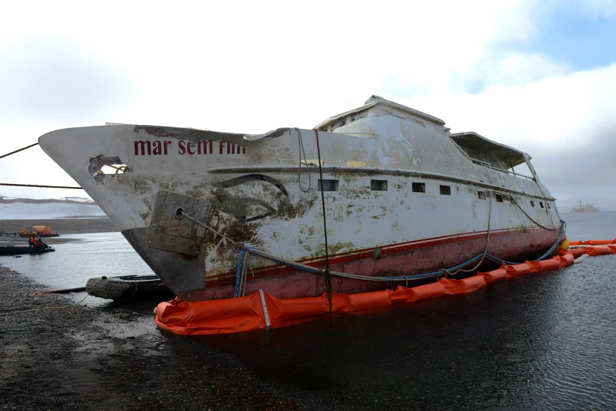 O barco hoje.