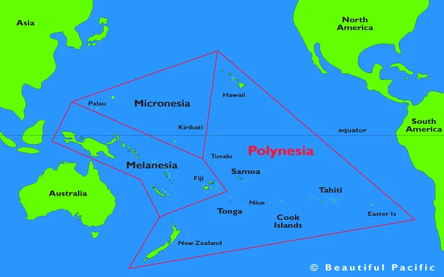 Projeto Vaka Taumako, imagem de mapa da polinésia-