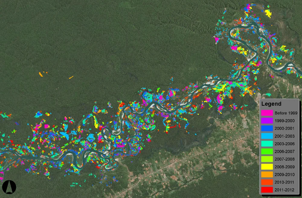 ouro, imagem de mapa_satelite_peru