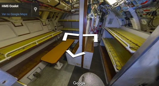 Submarino HMS Ocelot, imagem do interior do Submarino HMS Ocelot