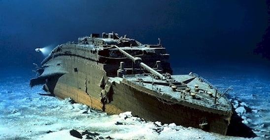 Fotos inéditas do Titanic, imagem de restos do Titanic naufragado