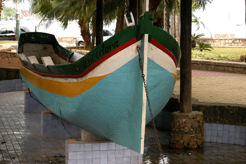 imagem da canoa de voga vencedora em Ilhabela