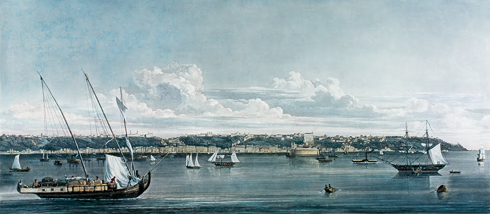  imagem de gravura antiga mostrando o barco-do-recôncavo