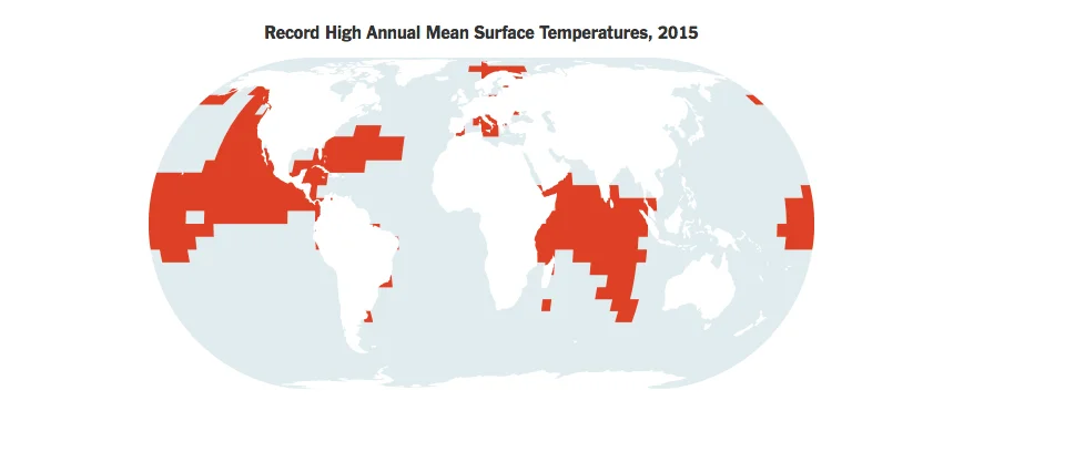  mapa mundi mostrando calor absorvido pela Terra