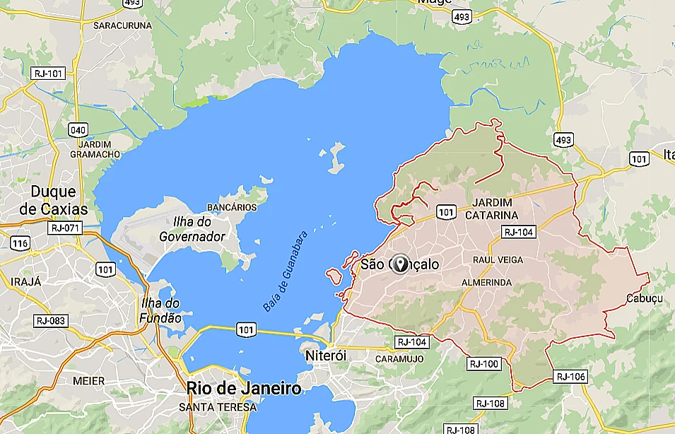 APA/ESEC Guapimirim, mapa-mostrando sao-goncalo, RJ