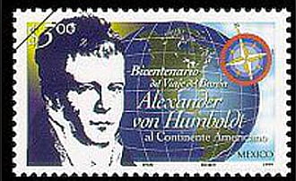 imagem de selo-mexicano com figura de Humbolt