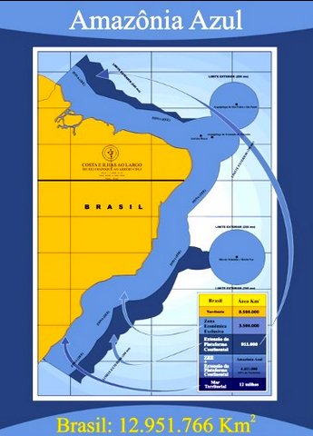 Ilhas do Atlântico Sul, ilustração mostrando a amazônia azul