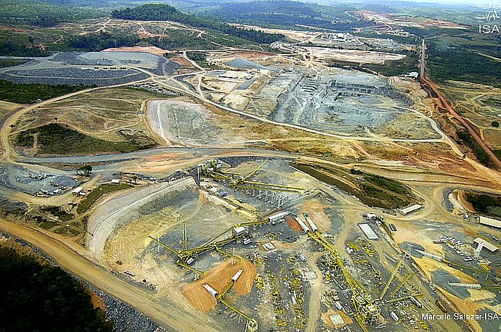 garimpo, imagem aérea da construção da usina de belo monte no Pará