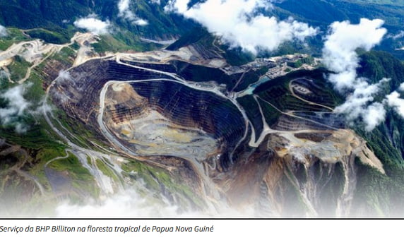 Rio Doce, imagem de mineração da BHP Billiton em Papua Nova Guiné