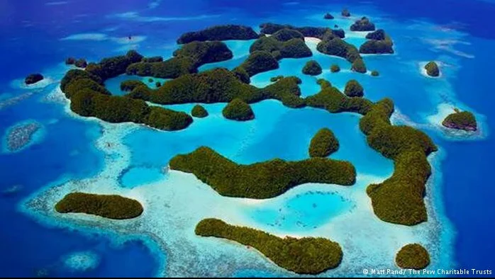 Aquecimento global ameaça Patrimônios Nacionais, imagem de ilha de Palau