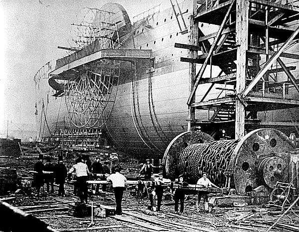 SS Great Eastern, imagem da construção do SS Great Eastern