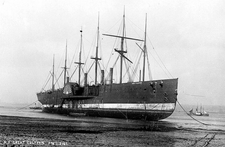 SS Great Eastern, imagem do navio SS Great Eastern no seco