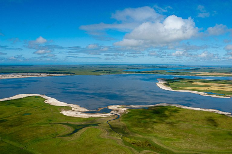 imagem aérea das lagoas do litoral do Rio Grande do Sul