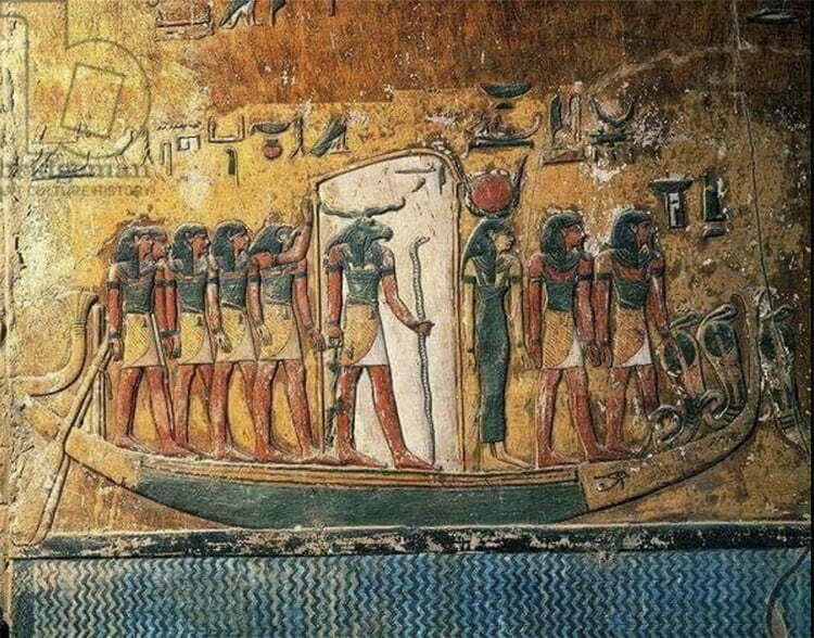 desenho de barco egípcio