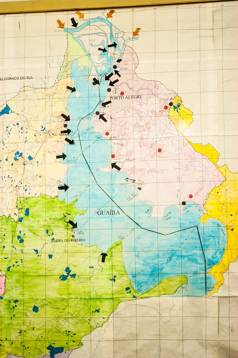 imagem de mapa do Lago Guaíba e Lagoa dos Patos