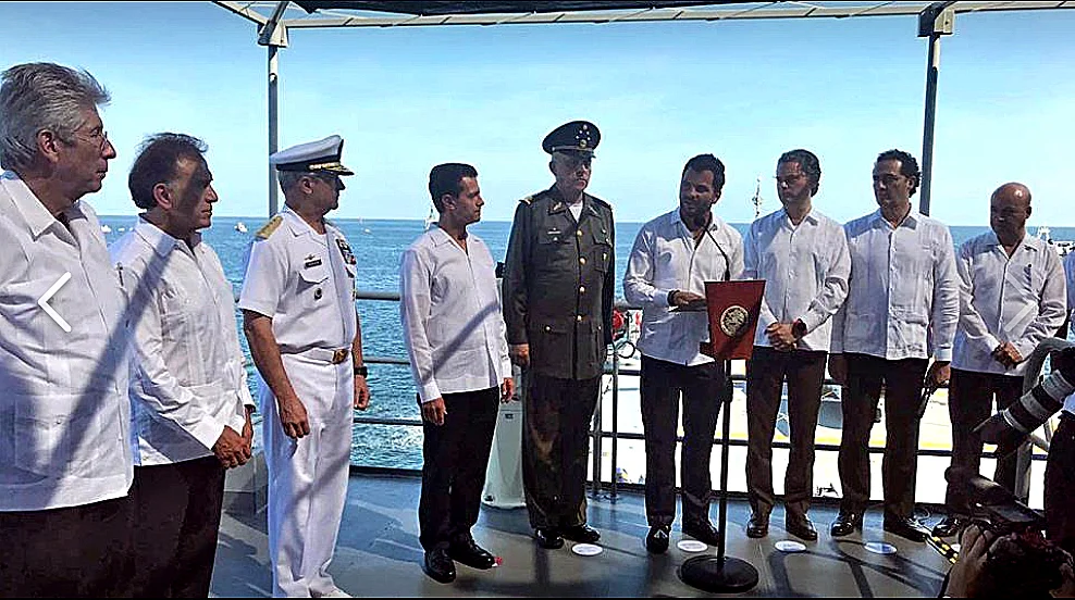 imagem do presidente do México em Parque Nacional Marinho