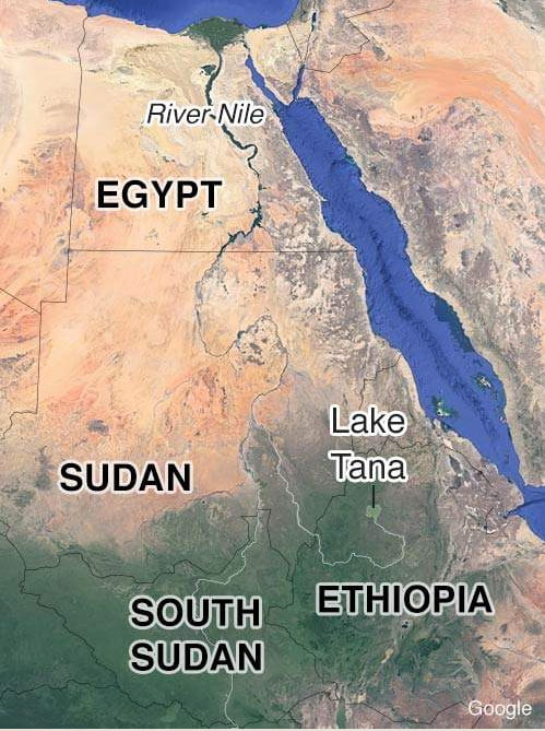 mapa do rio Nilo