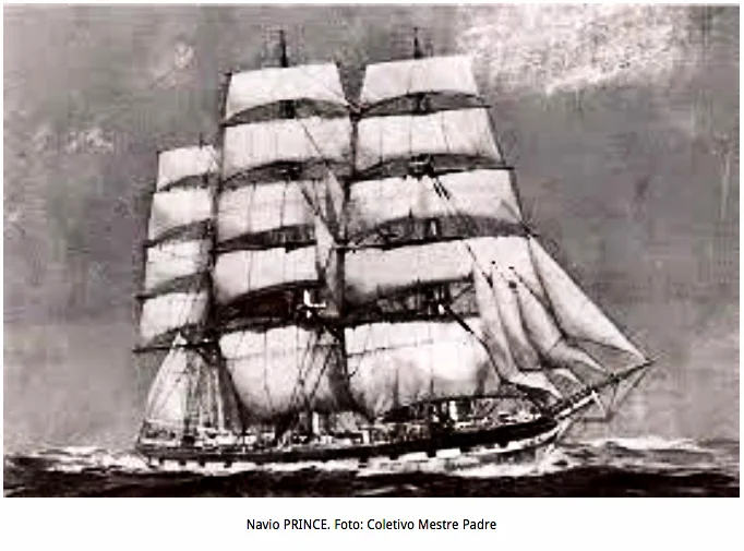 Ilustração da nau Prince que teria naufragado em Natal, RN