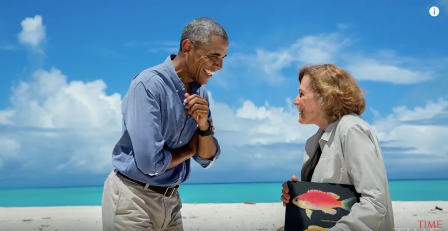 imagem do presidente Obama com Sylvia Earle