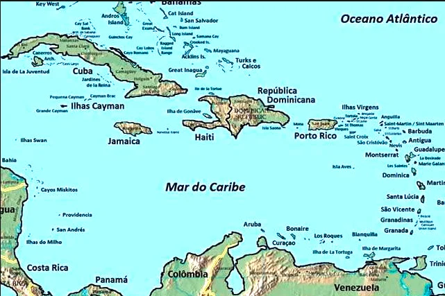 Ilustração do mar do caribe