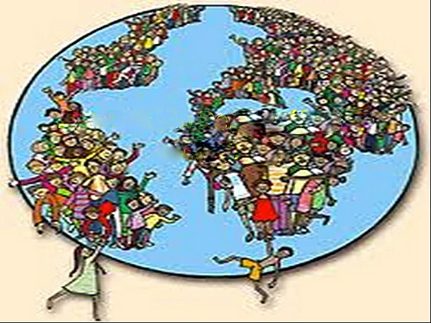 Ilustração da população mundial 
