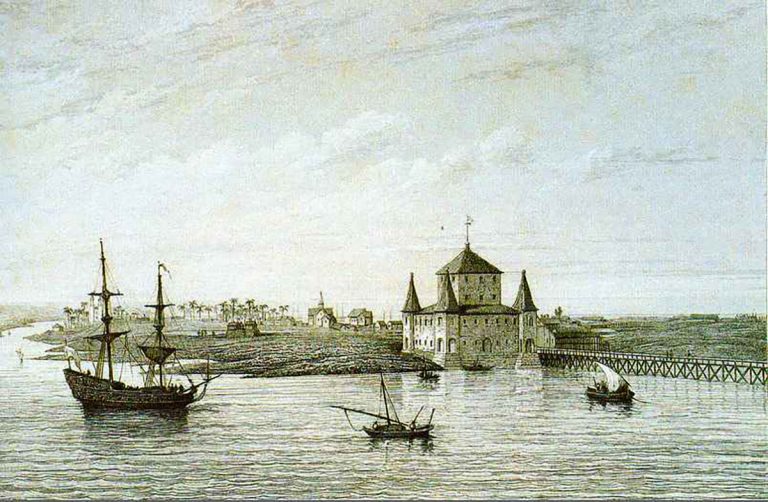 gravura do bairro da Boa Vista no século 17