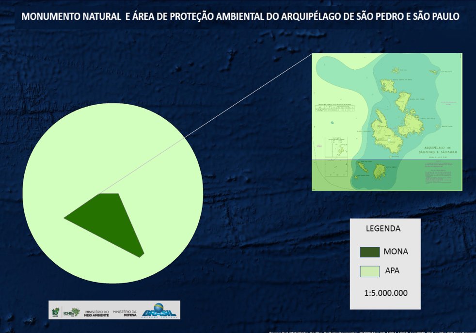 ilustração de mapa das unidades de conservação no mar brasileiro