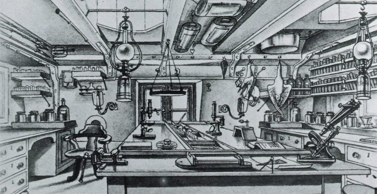 desenho de um laboratório a bordo do 