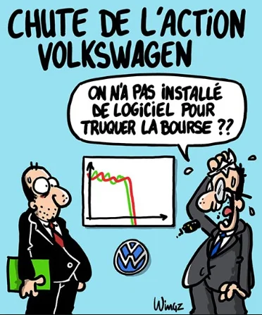 imagem de charge da Volkswagen e aquecimento global