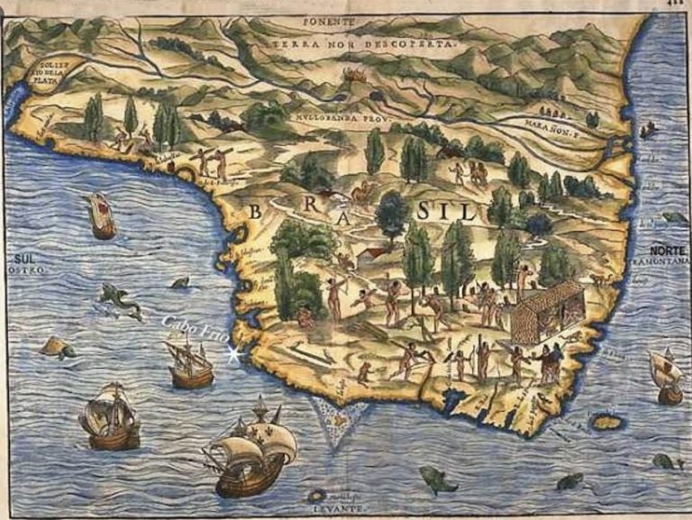 imagem de mapa do Brasil de 1556