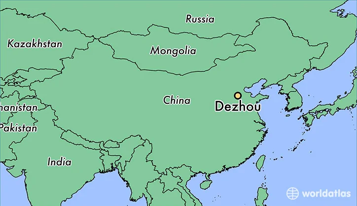 ilustração de mapa de Dezhou, China