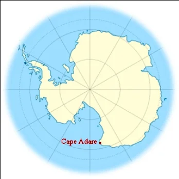 mapa do Cabo Adare, Antártica