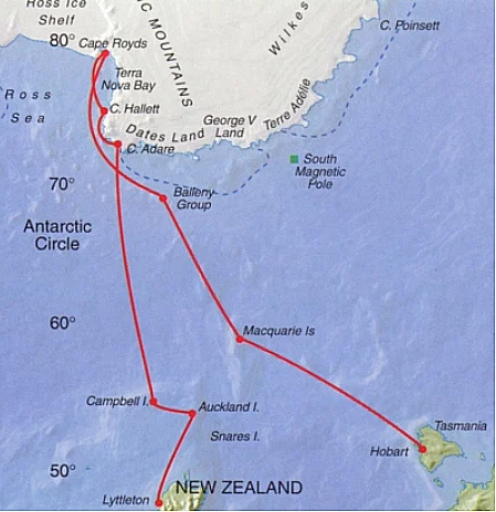 mapa das ilhas Balleny, Antártica