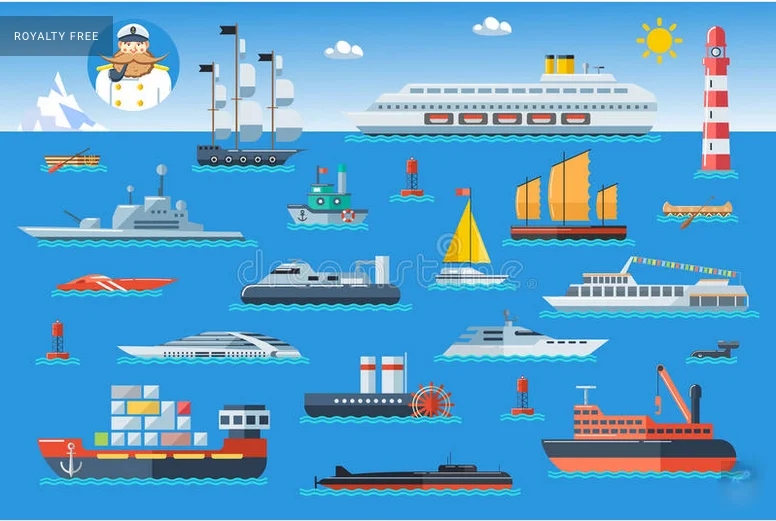 ilustração de transporte marítimo