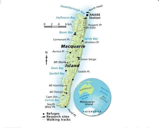 mapa dia ilha Macquarie