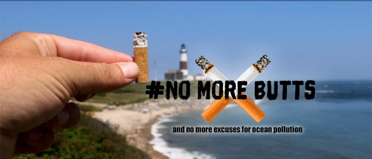 alegoria para campanha contra bitucas de cigarro no litoral