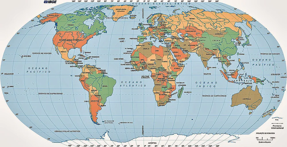 imagem de mapa mundi ressaltando a importância do mar para a riqueza das nações