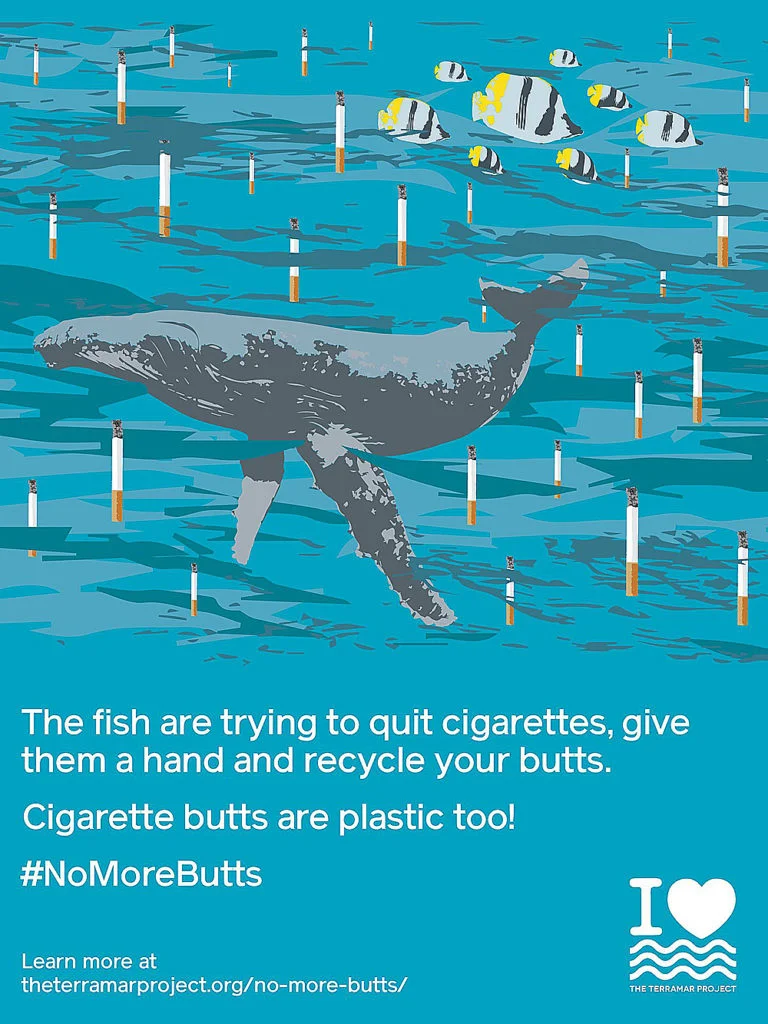 imagem de cartaz para campanha sobre poluição dos oceanos