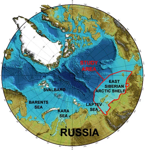 imagem de map do oceano ártico