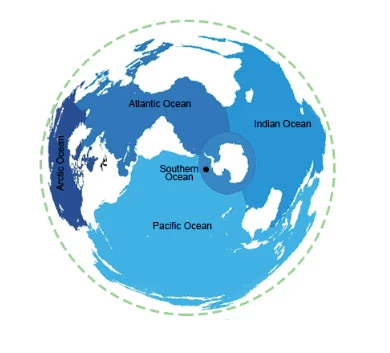imagem de mapa mundi mostrando oceanos