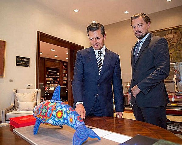 imagem de leonardo di caprio com o presidente do méxico