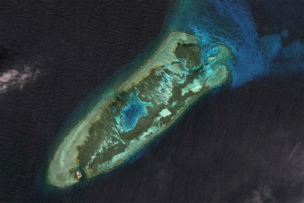 imagem de ilha artificial Fiery Cross Reef em 2015