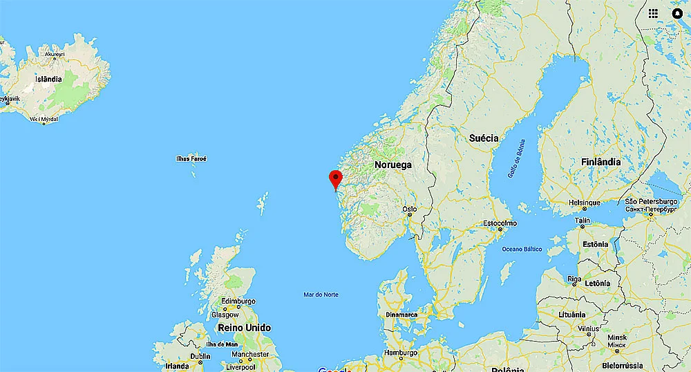 imagem de mapa do litoral da noruega