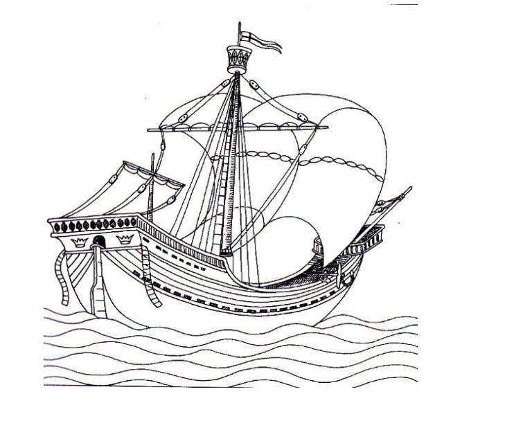 desenho de 'nau redonda' de veneza