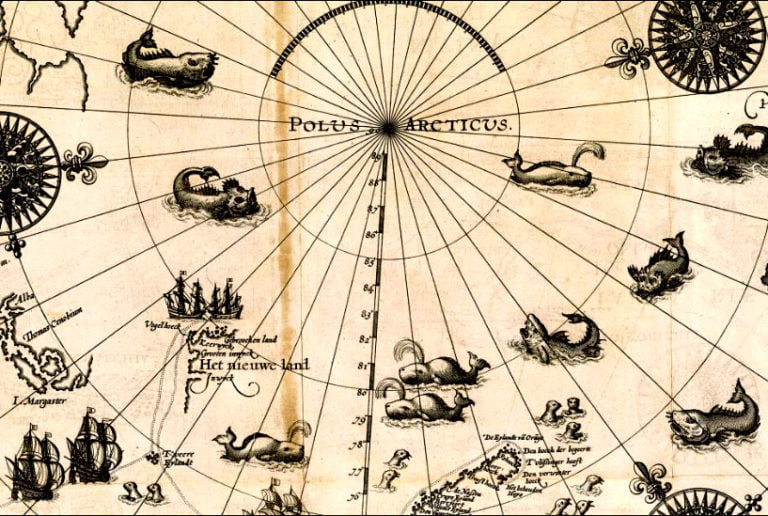 imagem de mapa da passagem do noroeste do século 16