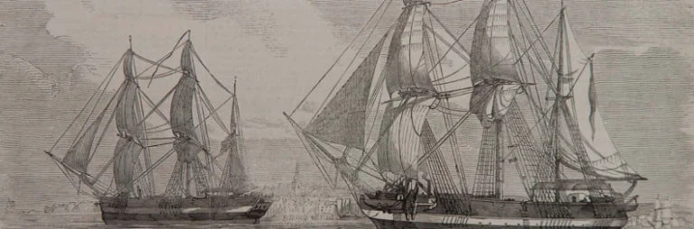 imagem dos navios da expedição de Franklin