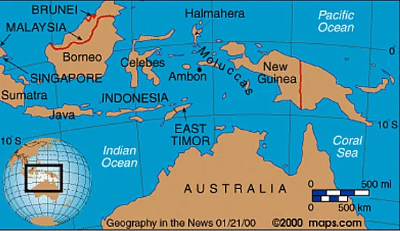 mapa do oceano índico