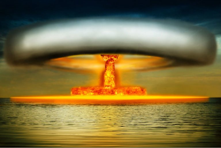 ilustração de explosão nuclear