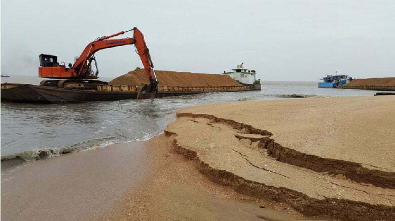 Areia movediça você já viu ? #maquinaspesadas #mineracao #areia #areia